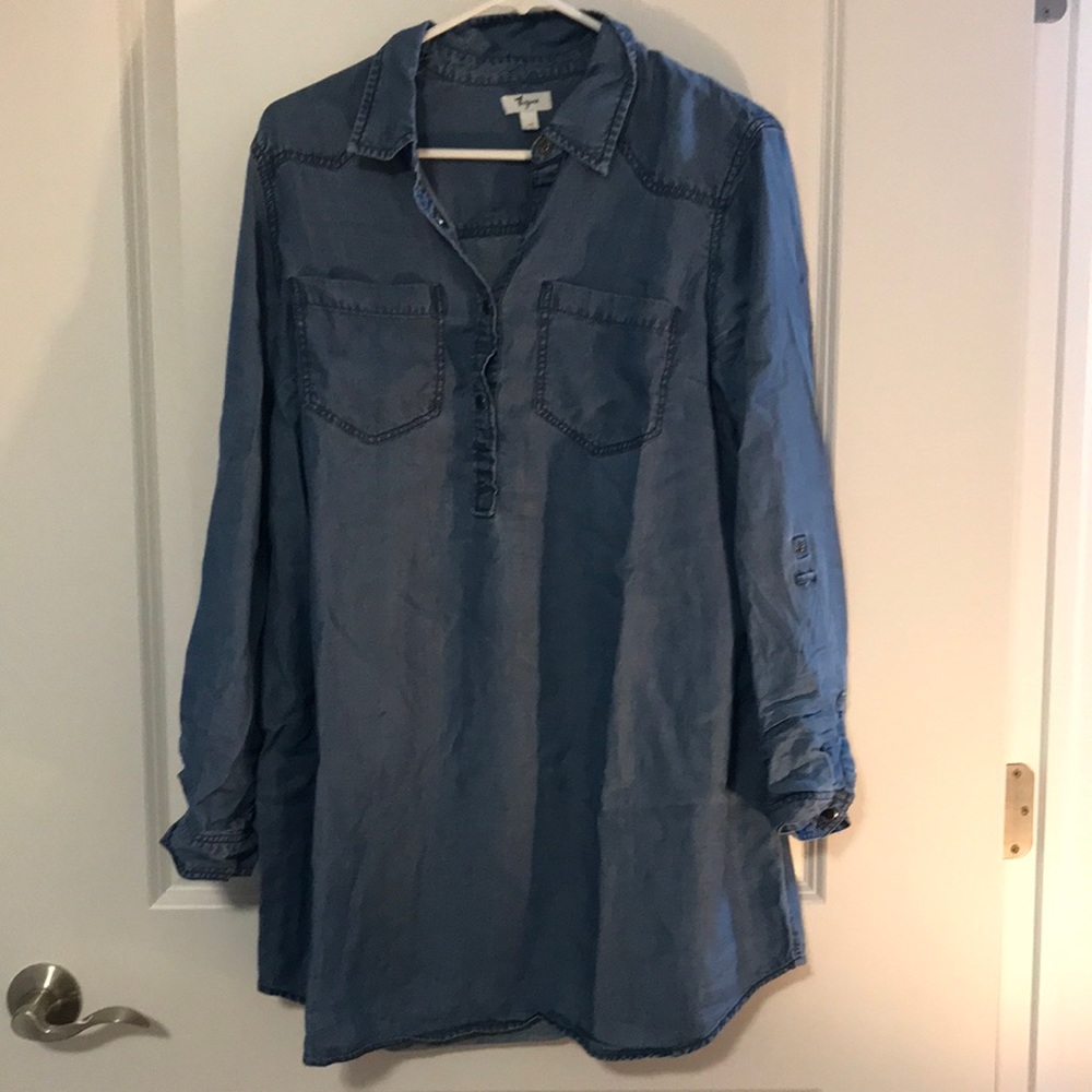 Maternity chambray tunic
